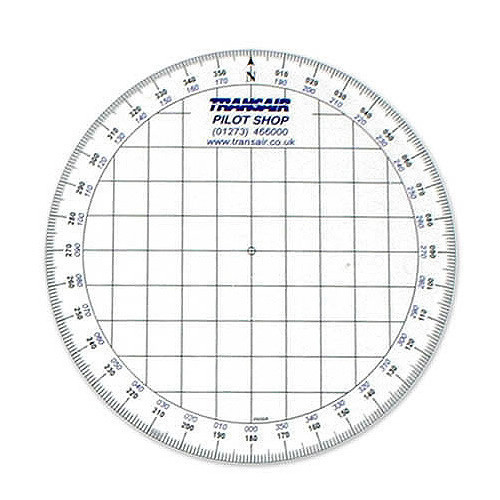 Transair Round Navigation Protractor