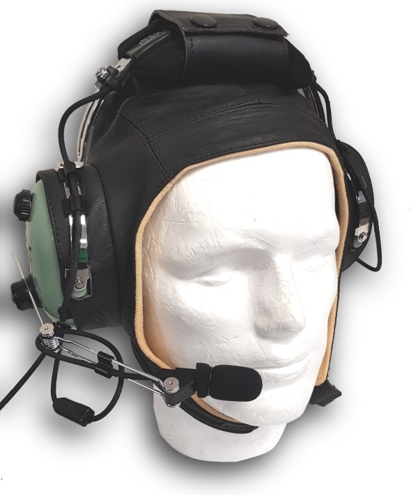 Leather Headset Flying HELMET